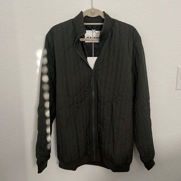 NWT RAINS Liner High Neck Jacket XL Olive Green UPS - Picture 1 of 7